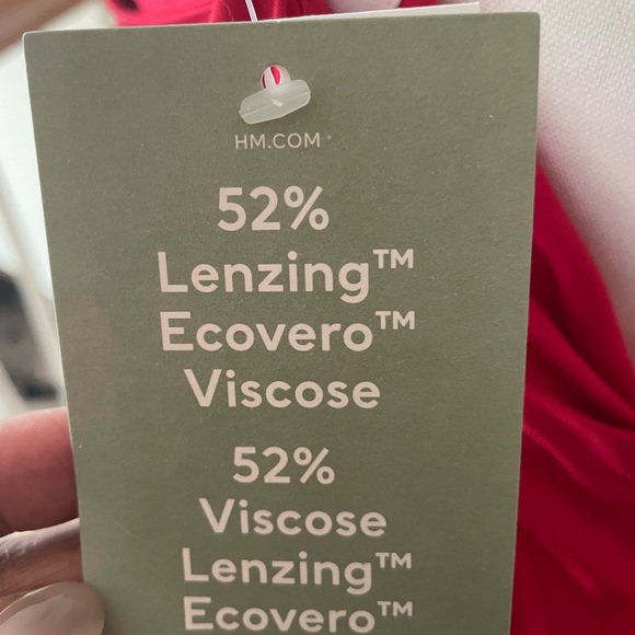 H&M Vibrant Satin Red Camisole with Faux Rhinestone Strap - Picture 7 of 12